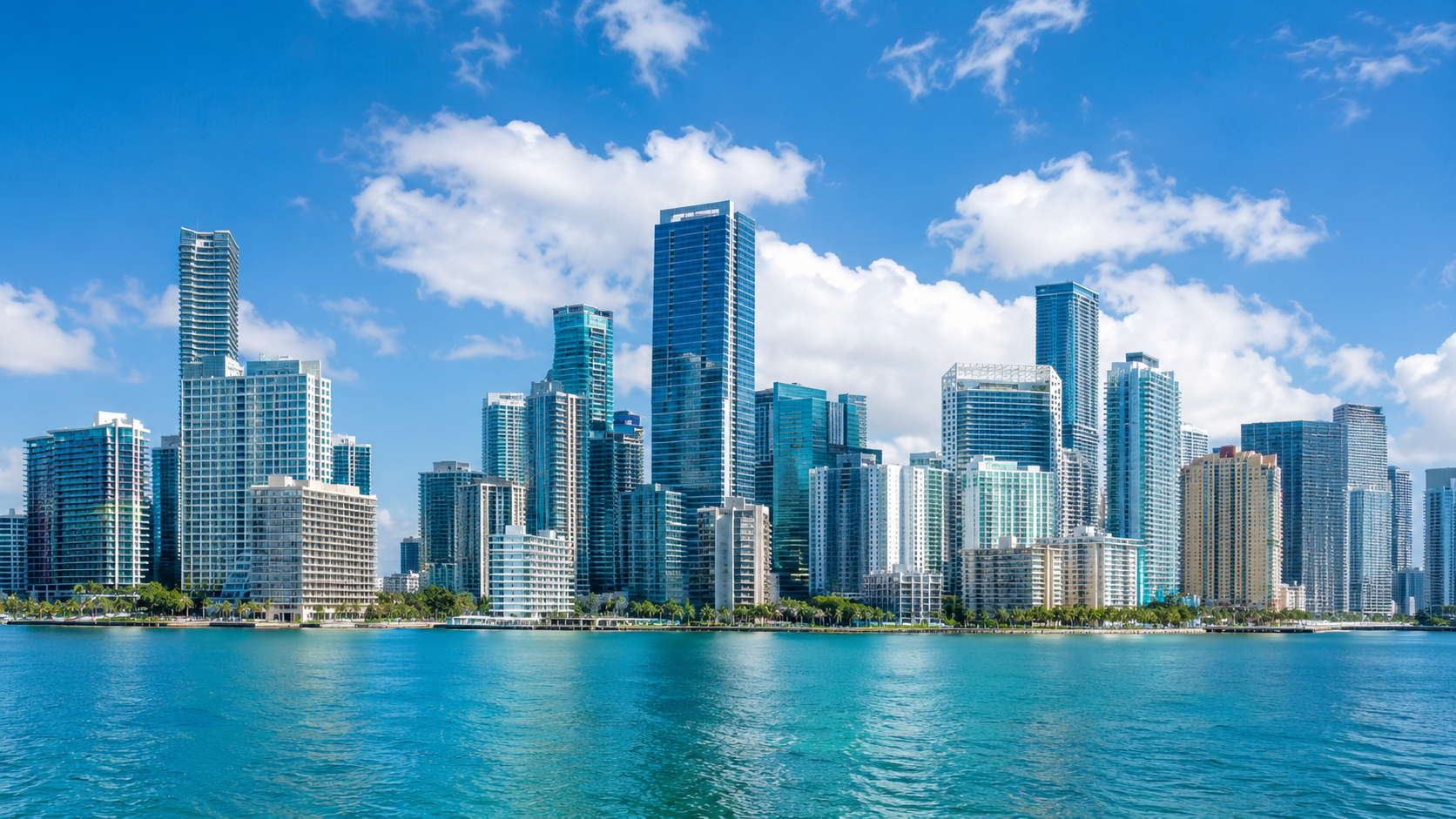 Miami Brickell Waterfront Skyline